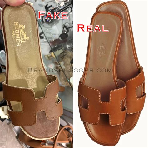 original hermes slippers vs fake